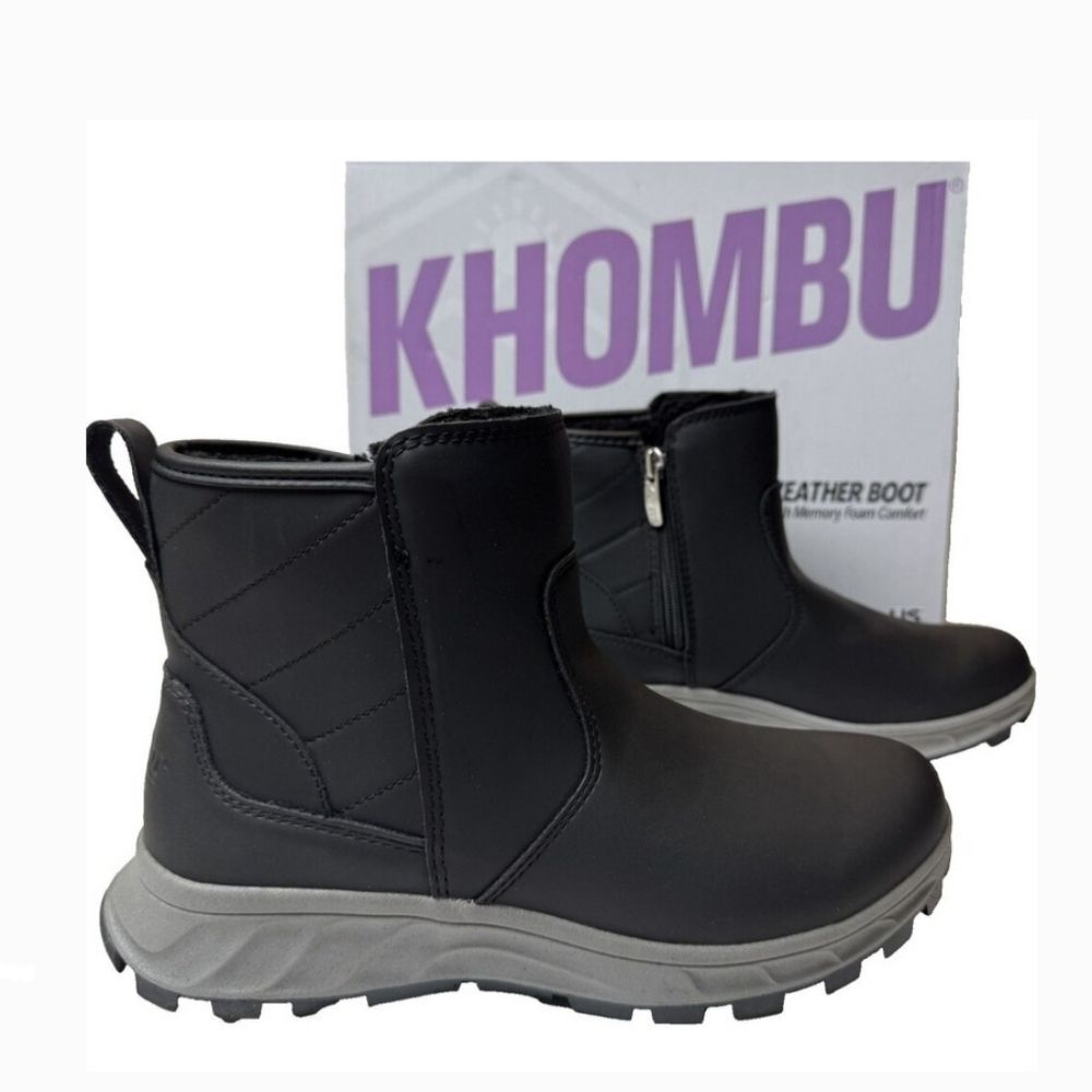 KHOMBU Women's Dusk All Weather Boot Insulated Black Size 7 Rated Up To -20° NIB